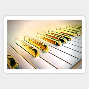 Gold Piano Keys Sticker